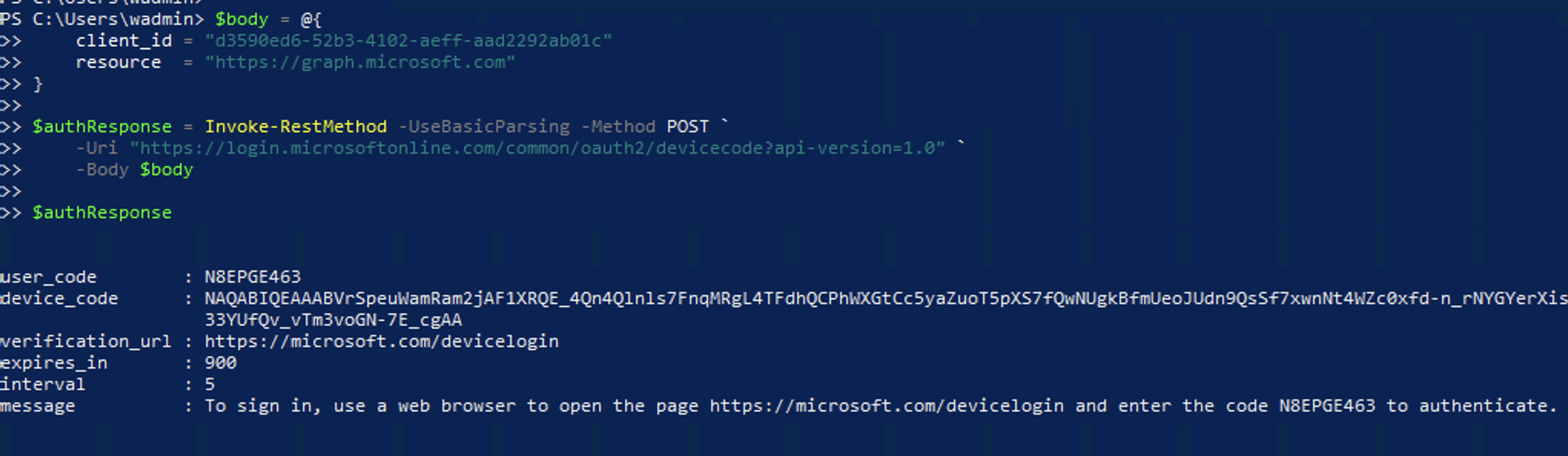 Generating Device Code