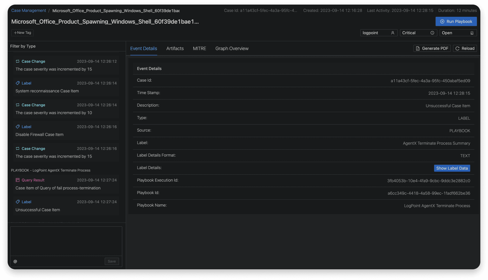 Logpoint Case Management